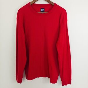 Gap Long Sleeve Waffle Top Red Size Large